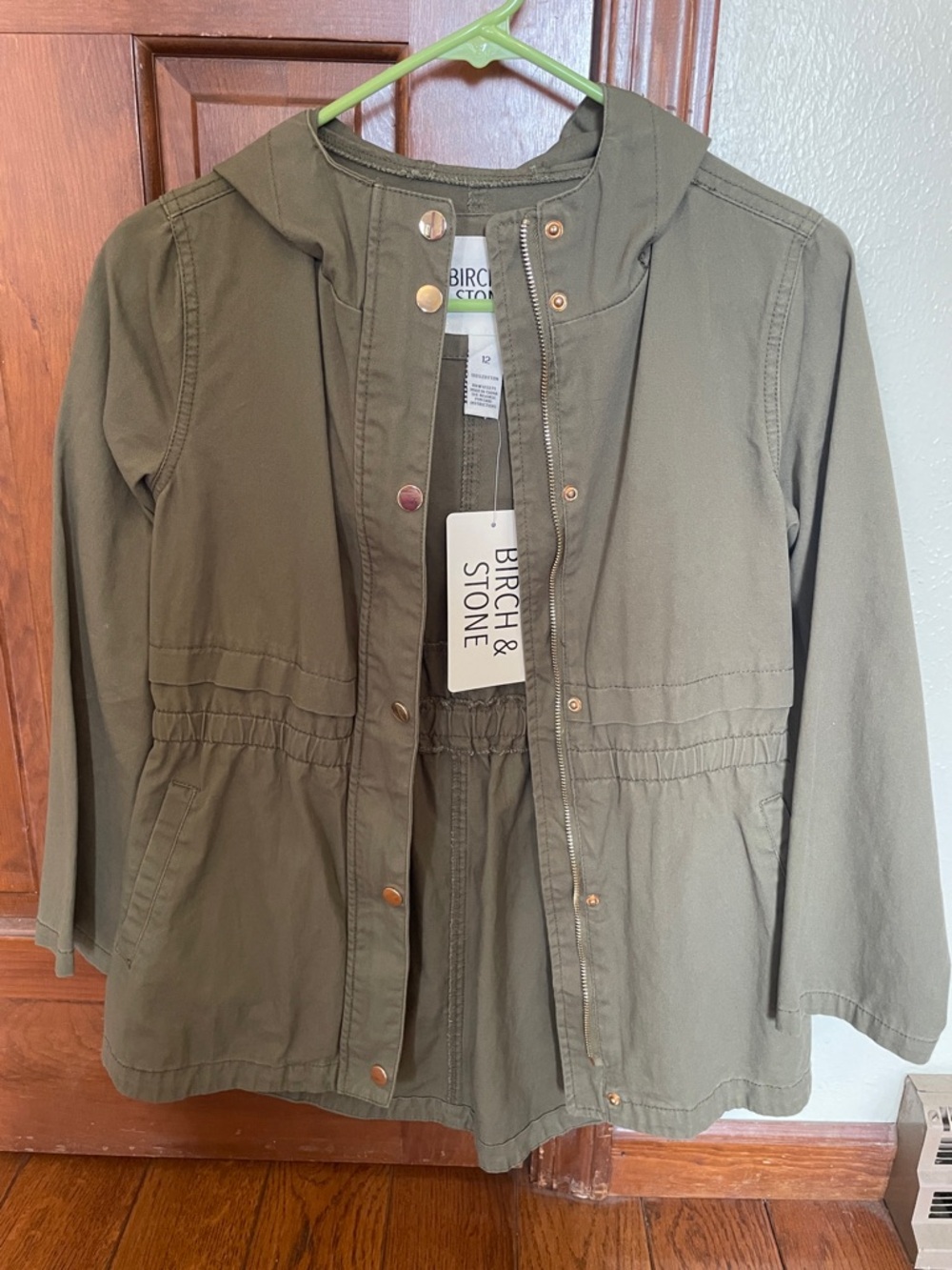 Birch and Stone Olive Utility Anorak Jacket